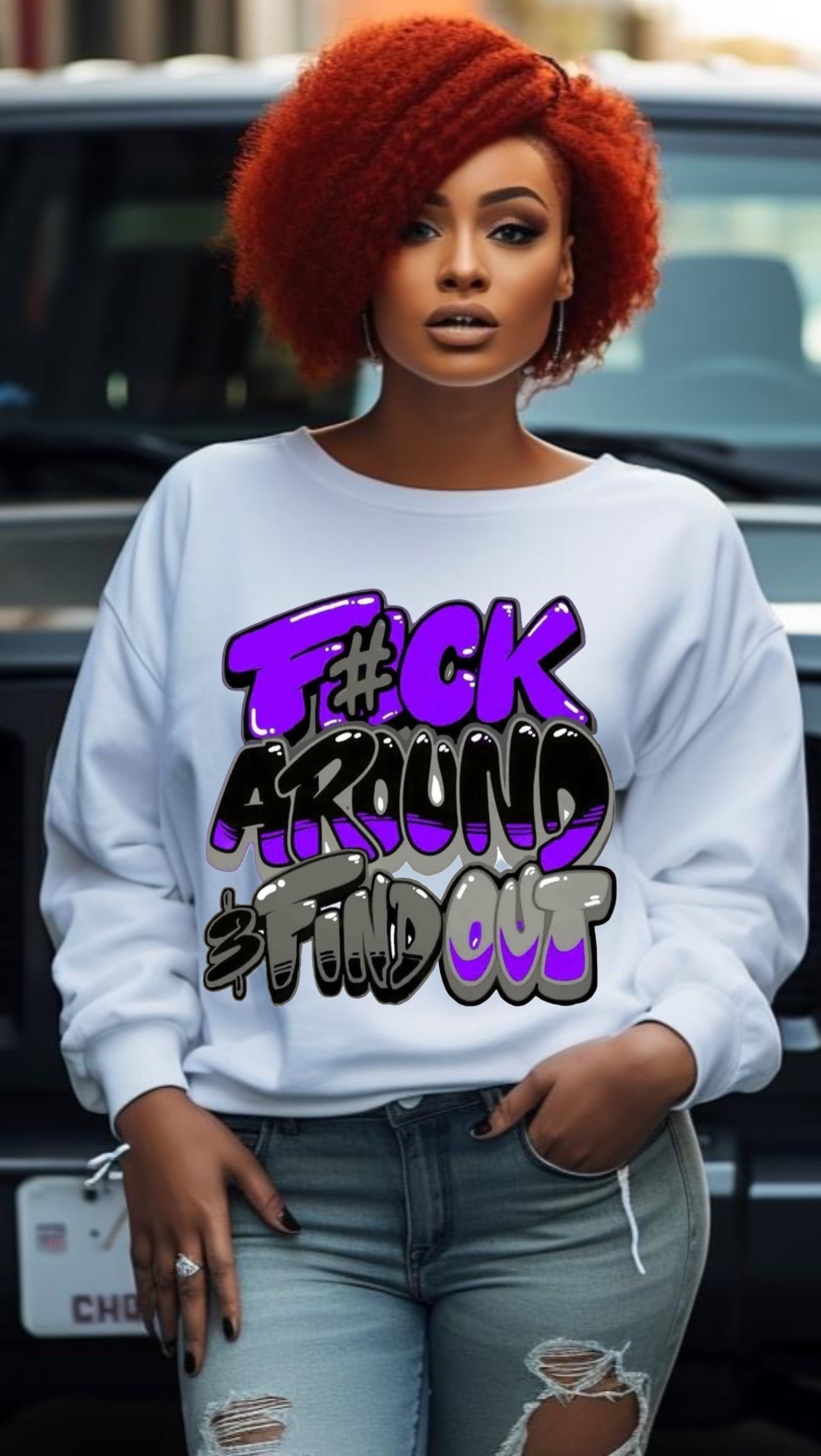 Fuck around and find out long sleeve sublimation on white