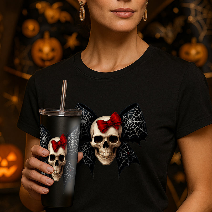 Halloween Bow tie and pumpkin tumblers