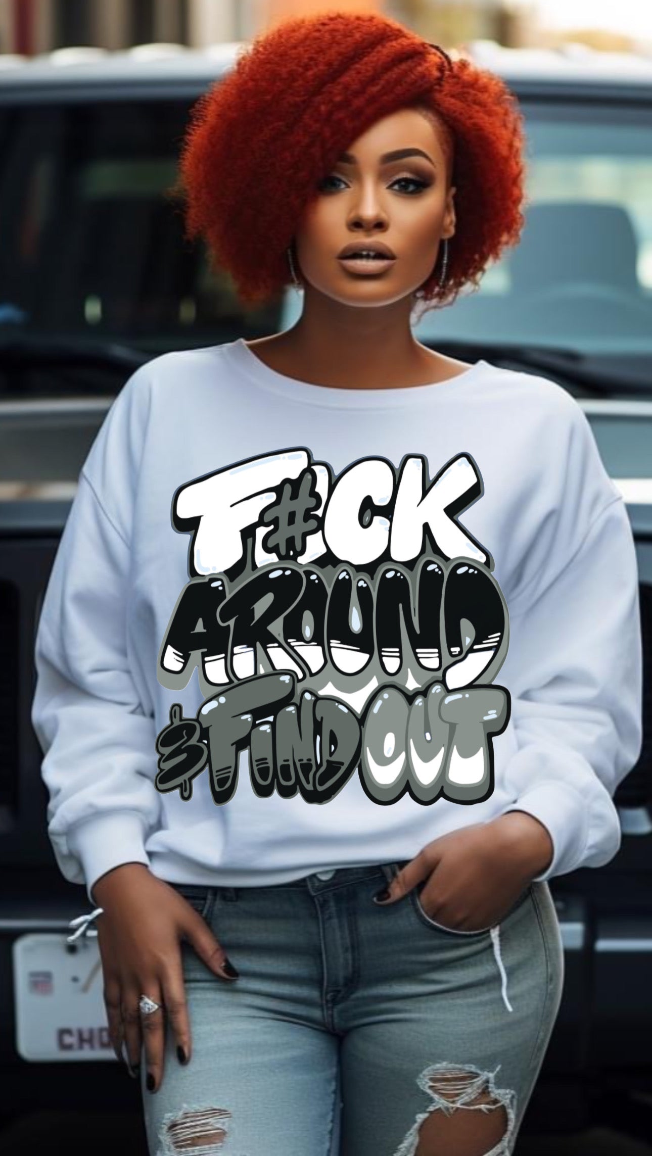 Fuck around and find out long sleeve sublimation on white