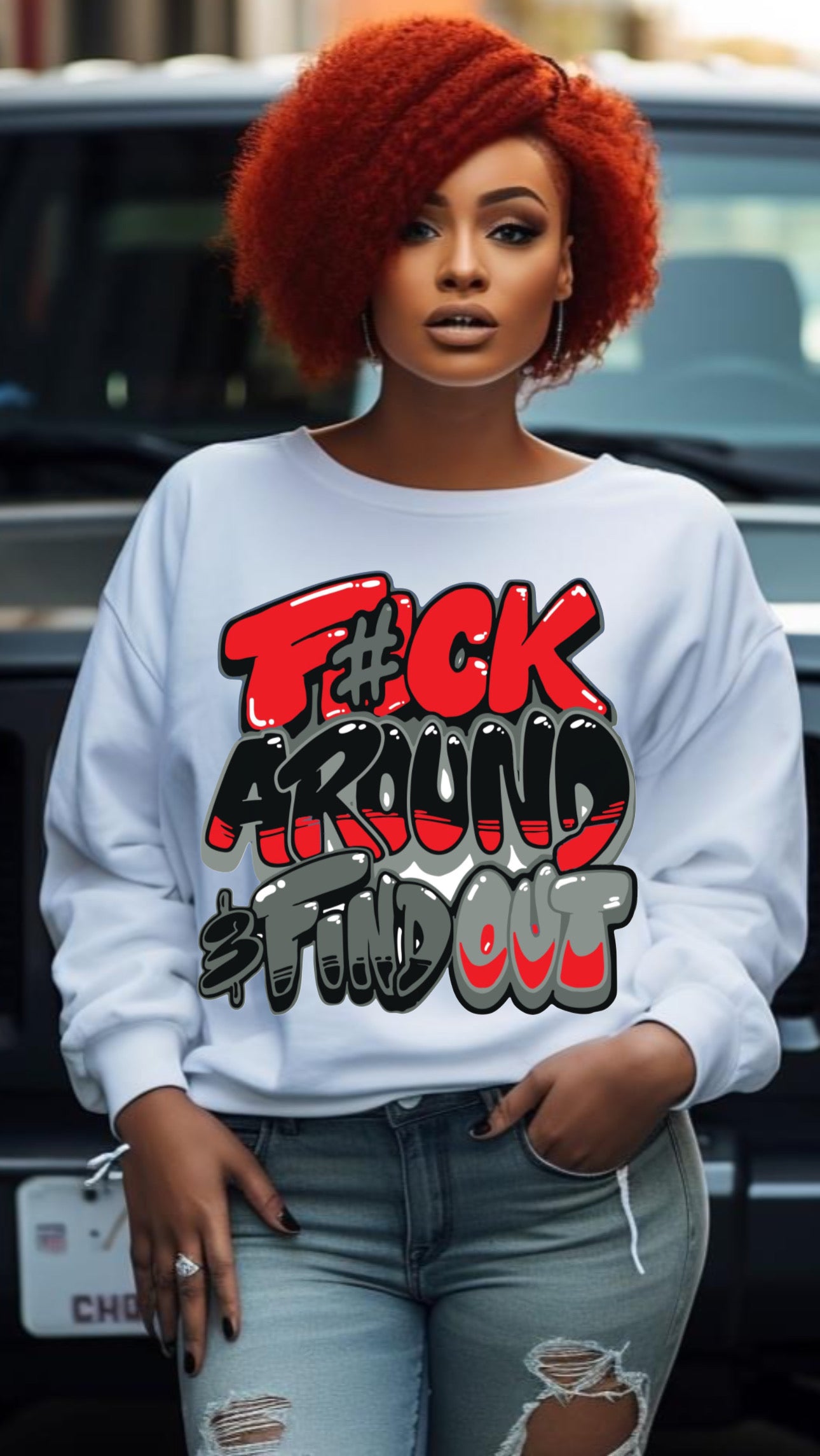 Fuck around and find out long sleeve sublimation on white