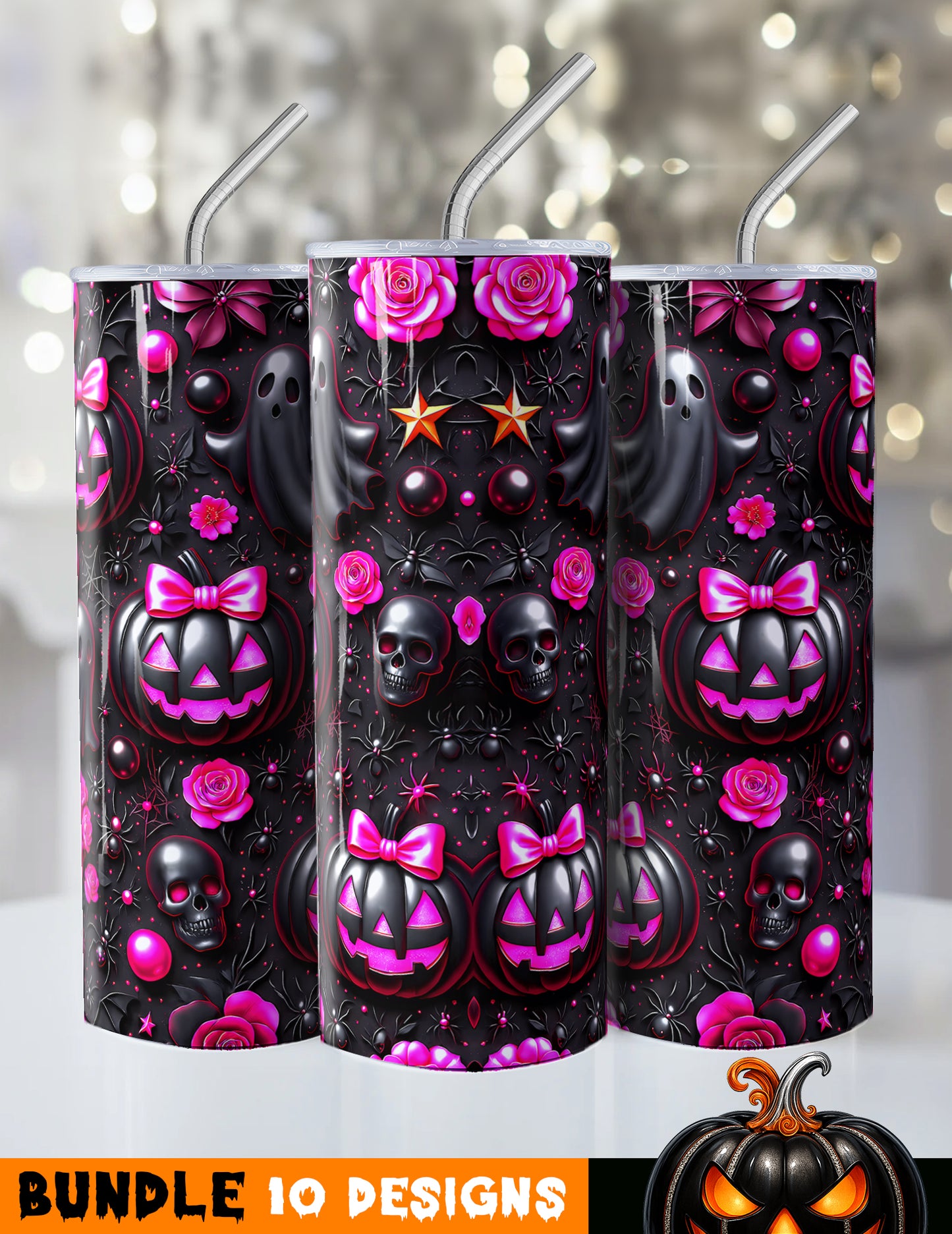 Halloween pattern tumblers
