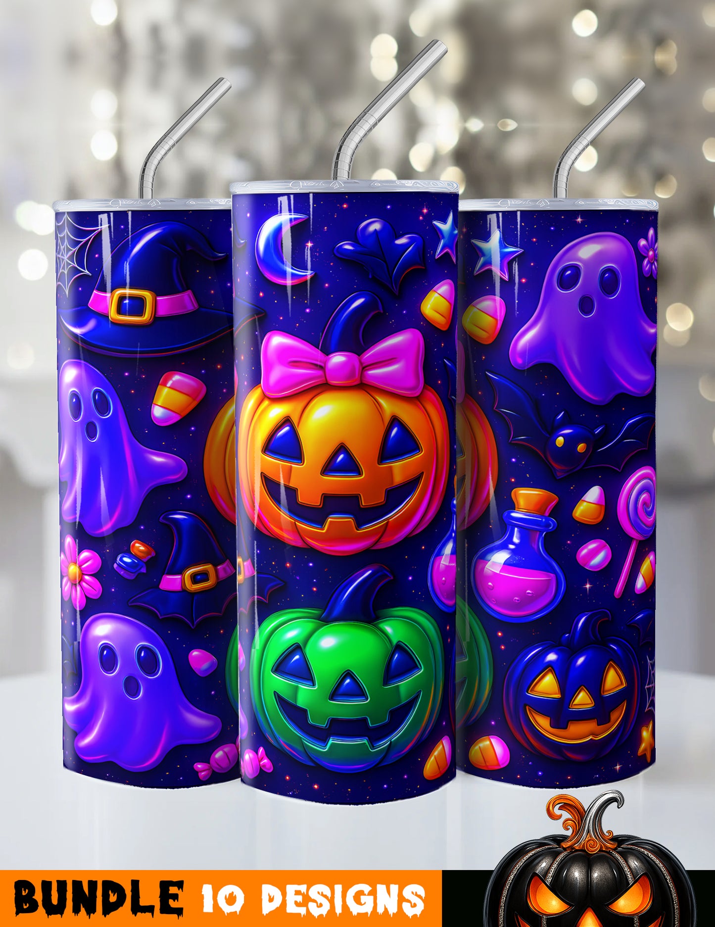 Halloween pattern tumblers