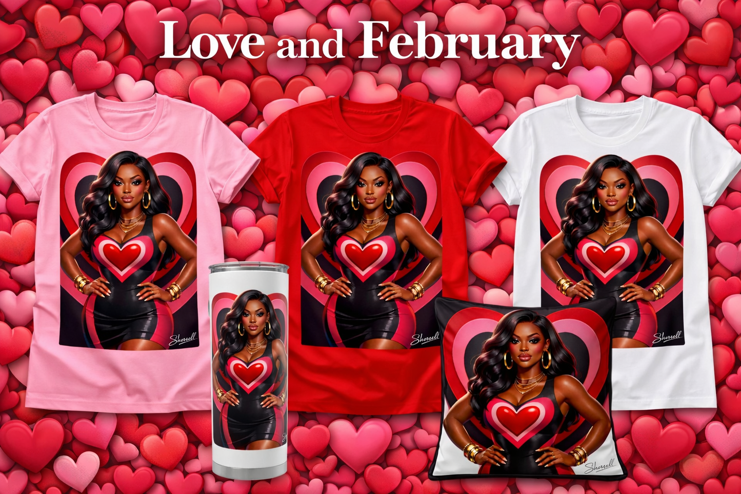 đź–¤ Love & February Bundle
Includes:
• 3 T-shirts (Pink, Red, White)
• 1 Stainless Steel Tumbler
• 1 Decorative Pillow