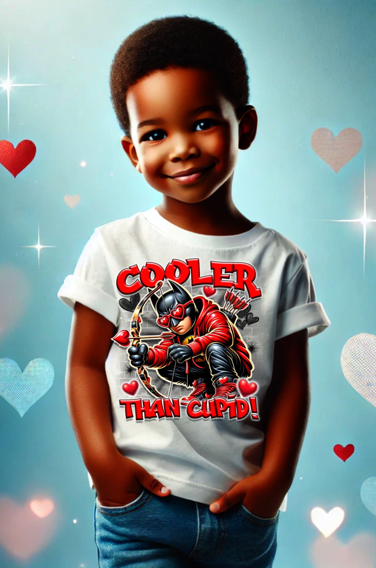 Valentines cooler than Cupid cartoon characters, boys shirts