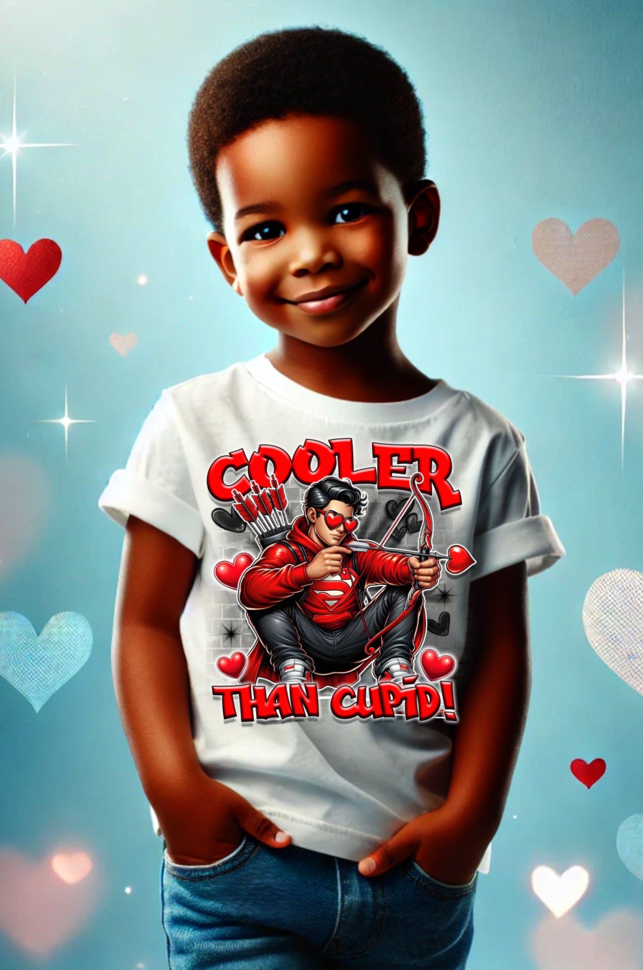 Valentines cooler than Cupid cartoon characters, boys shirts