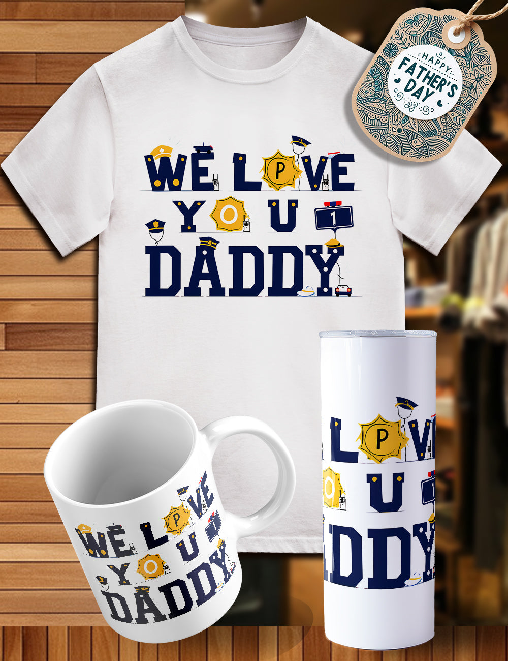 Father’s Day trio shirt, tumbler, cup
