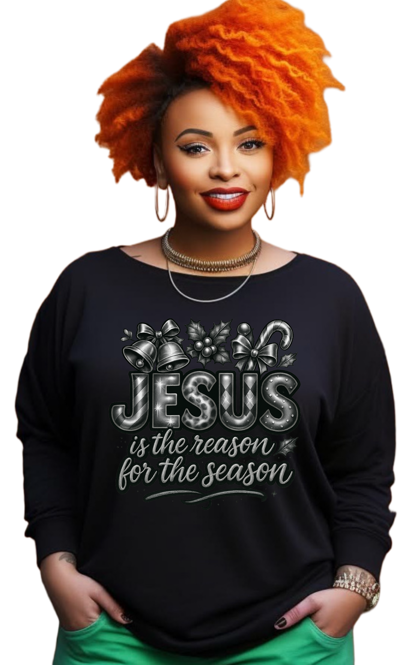 JESUS is the reason for the season long sleeve black shirts