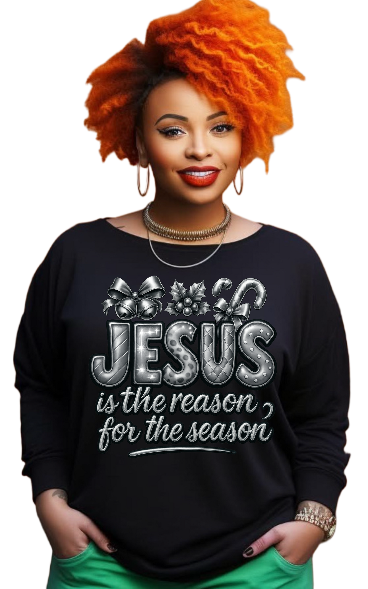 JESUS is the reason for the season long sleeve black shirts
