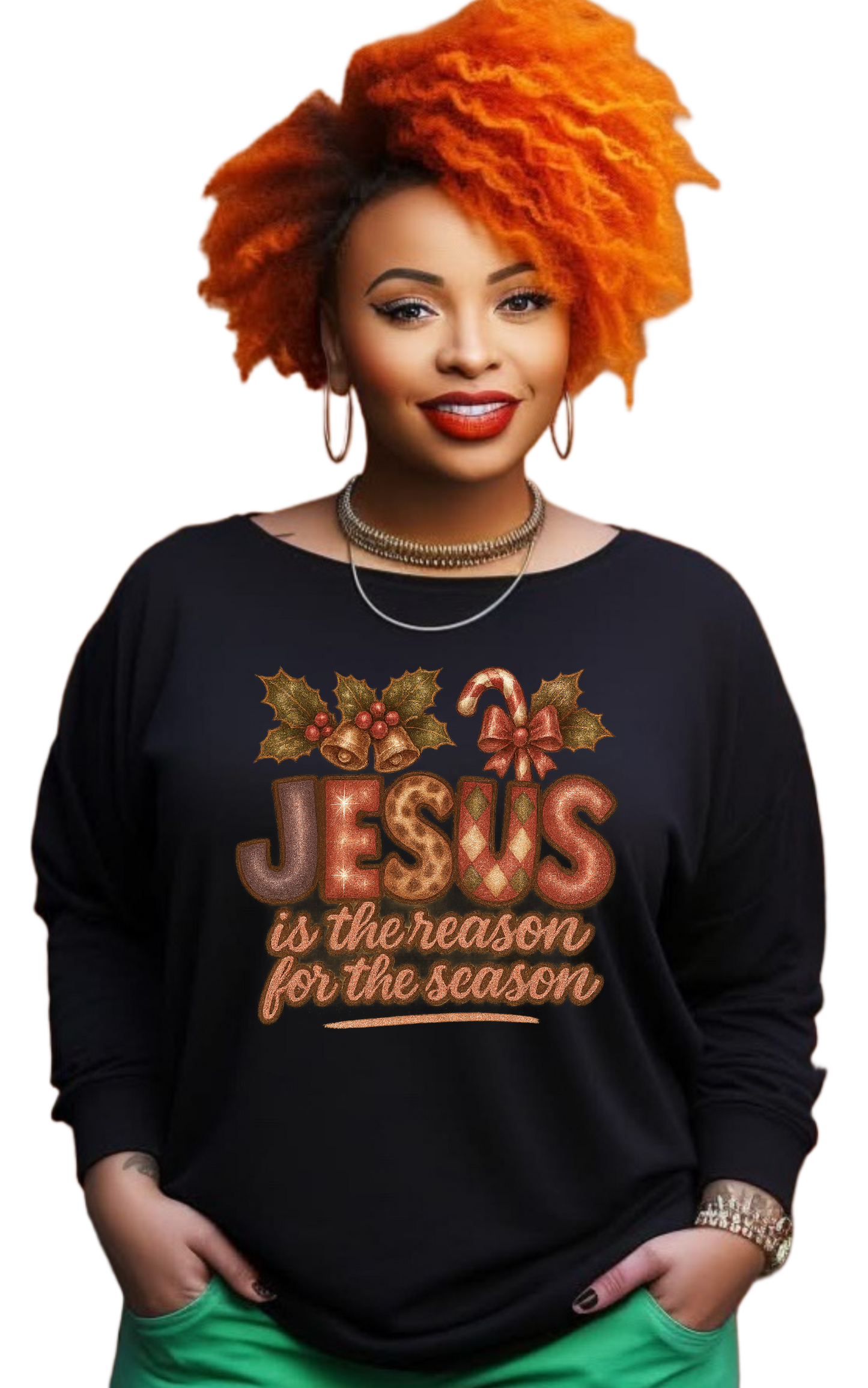 JESUS is the reason for the season long sleeve black shirts