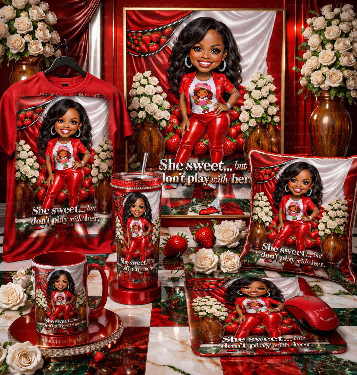 Strawberry Luxe Collection – “She Sweet… But Don’t Play With Her” 🍓💎