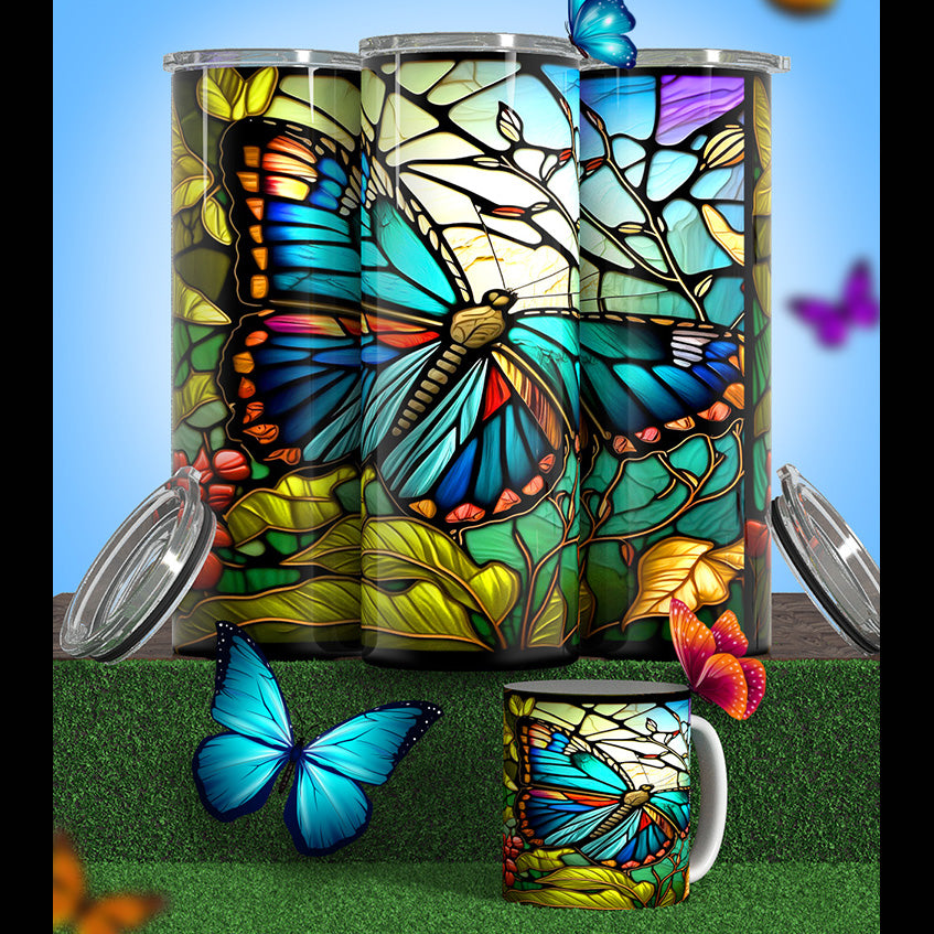 Butterflies tumblers & cupd