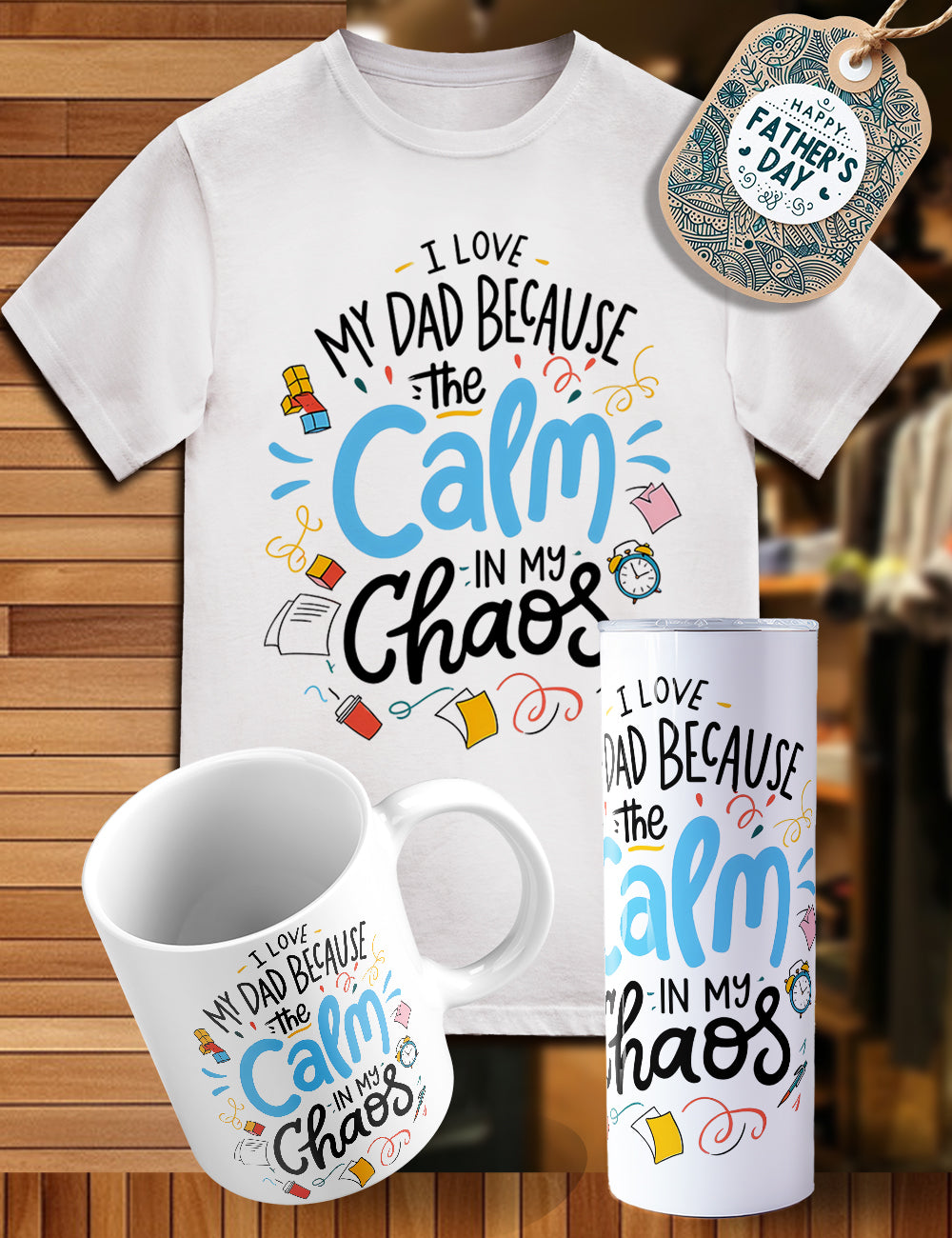 Father’s Day trio shirt, tumbler, cup