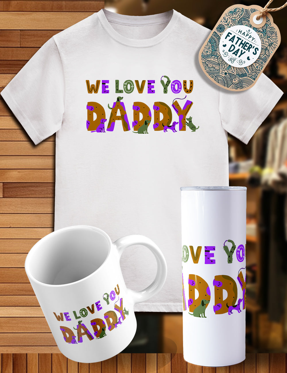 Father’s Day trio shirt, tumbler, cup