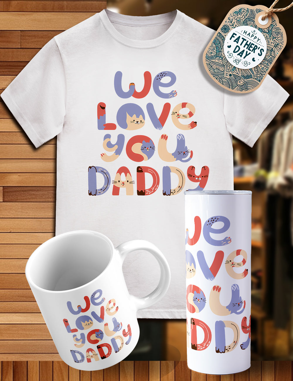 Father’s Day trio shirt, tumbler, cup