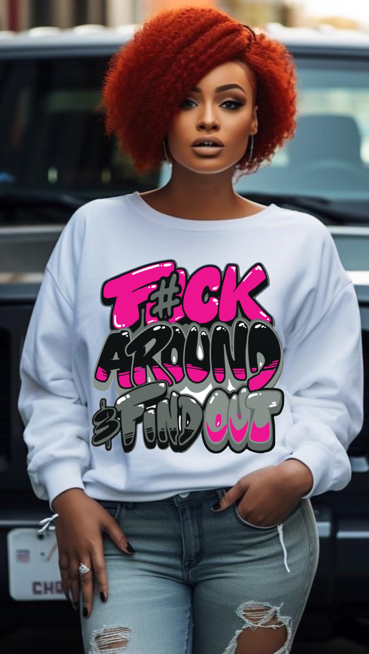Fuck around and find out long sleeve sublimation on white