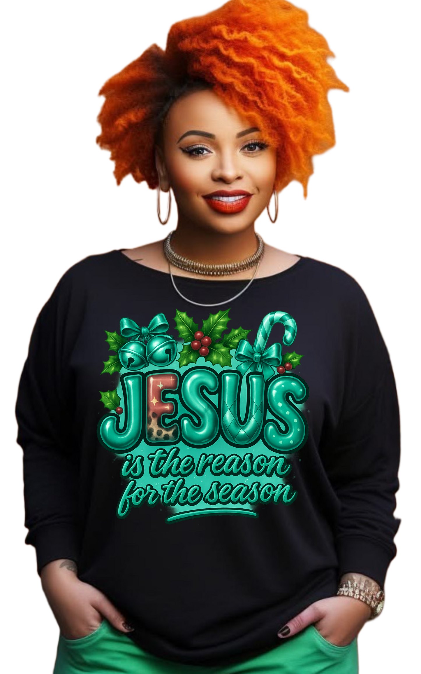 JESUS is the reason for the season long sleeve black shirts