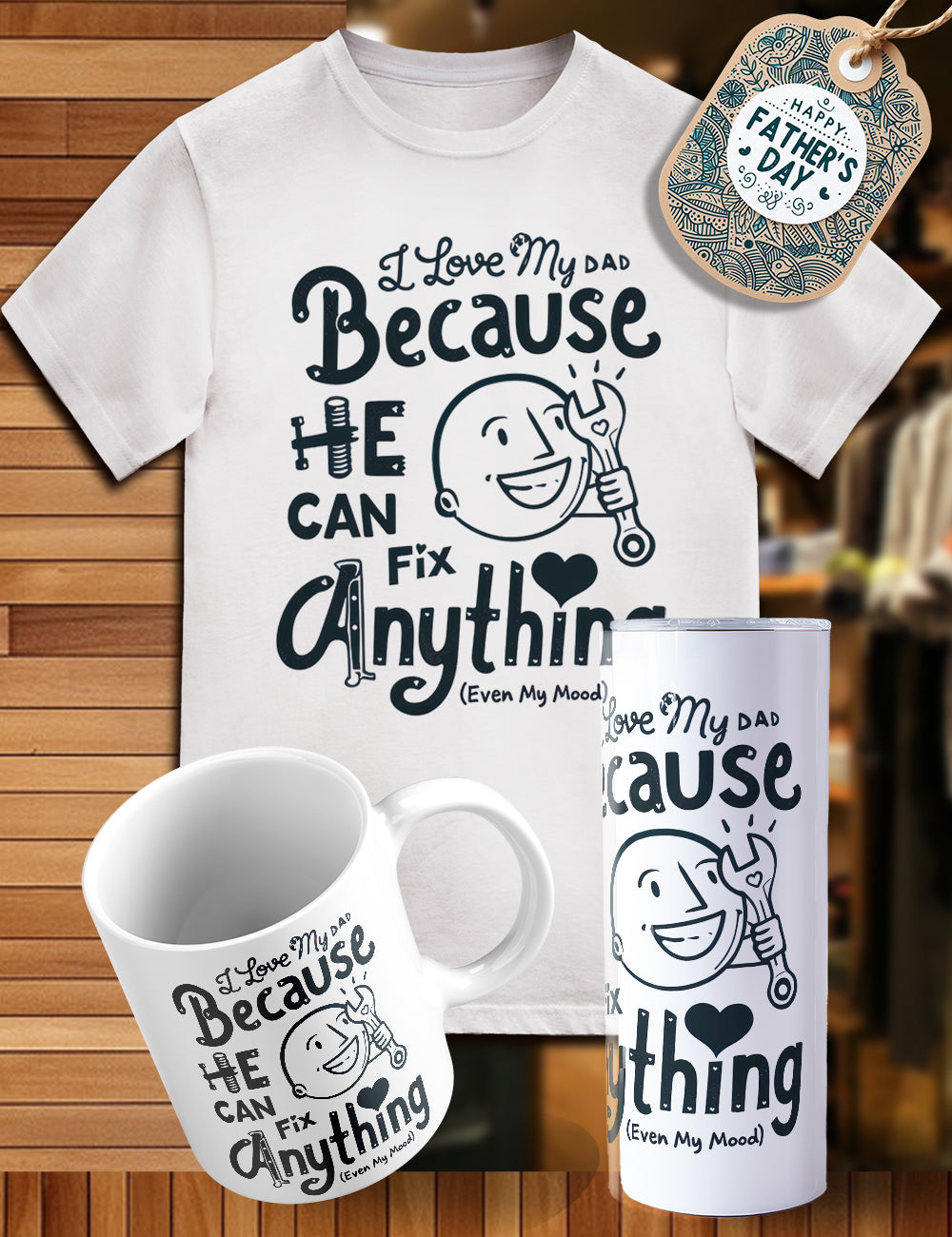 Father’s Day trio shirt, tumbler, cup