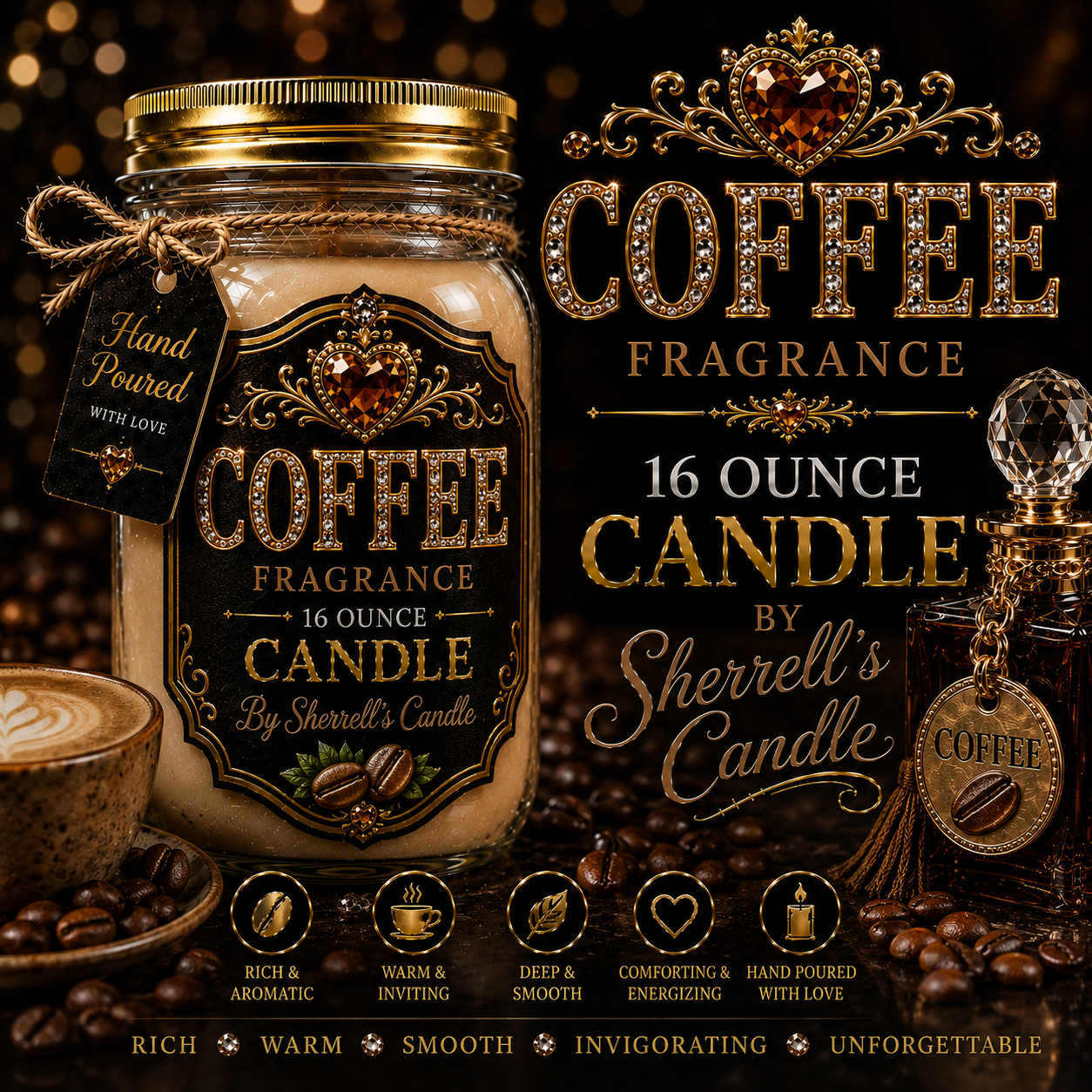 Sherrell’s Candle™ 16 oz Luxury Mason Jar Candle