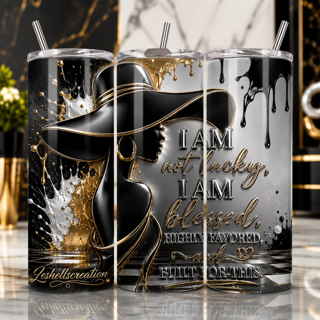 Luxury Affirmation 20 oz Skinny Tumbler – Inspirational Collection