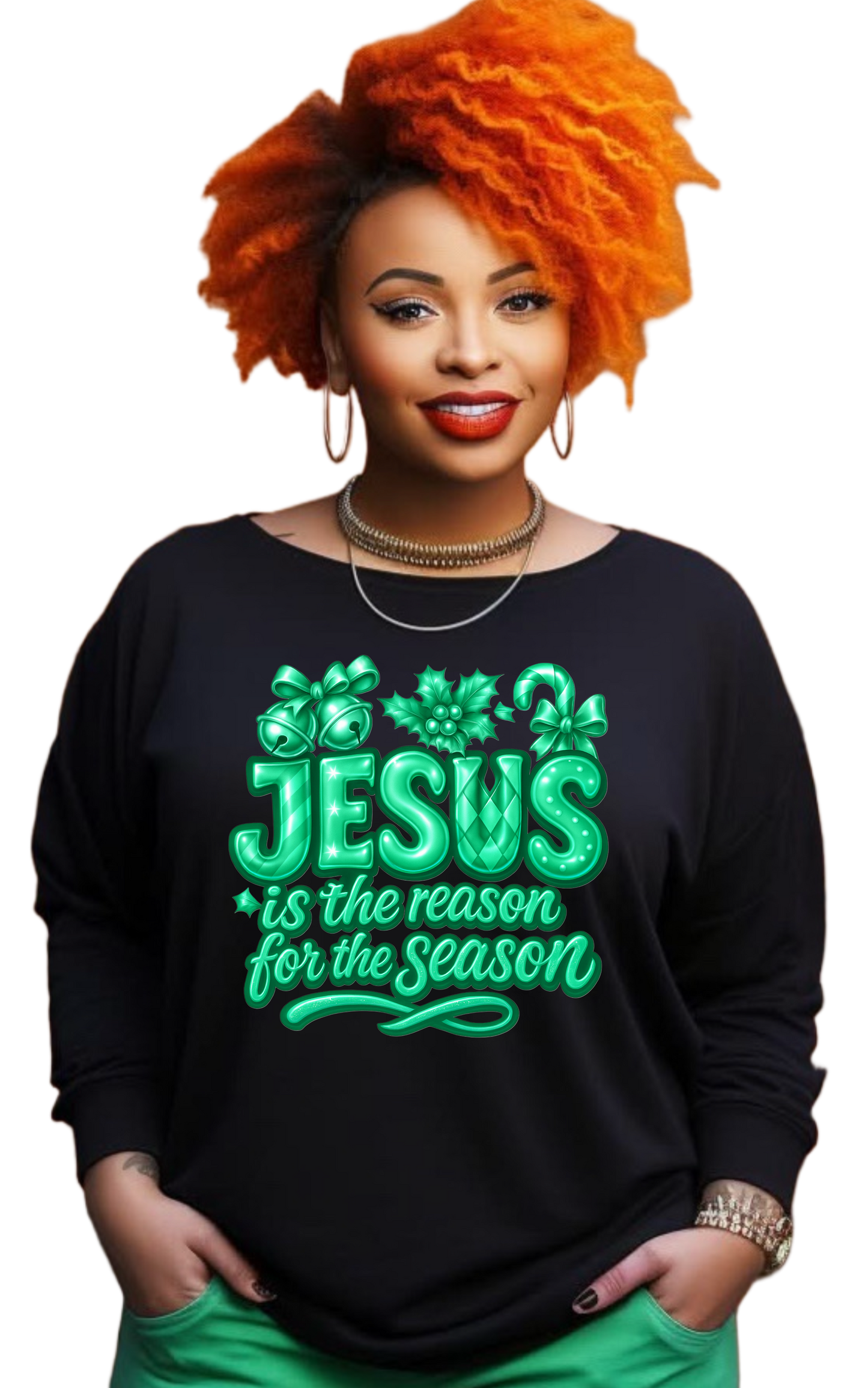 JESUS is the reason for the season long sleeve black shirts