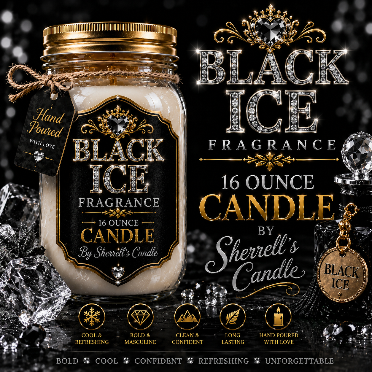 Sherrell’s Candle™ 16 oz Luxury Mason Jar Candle