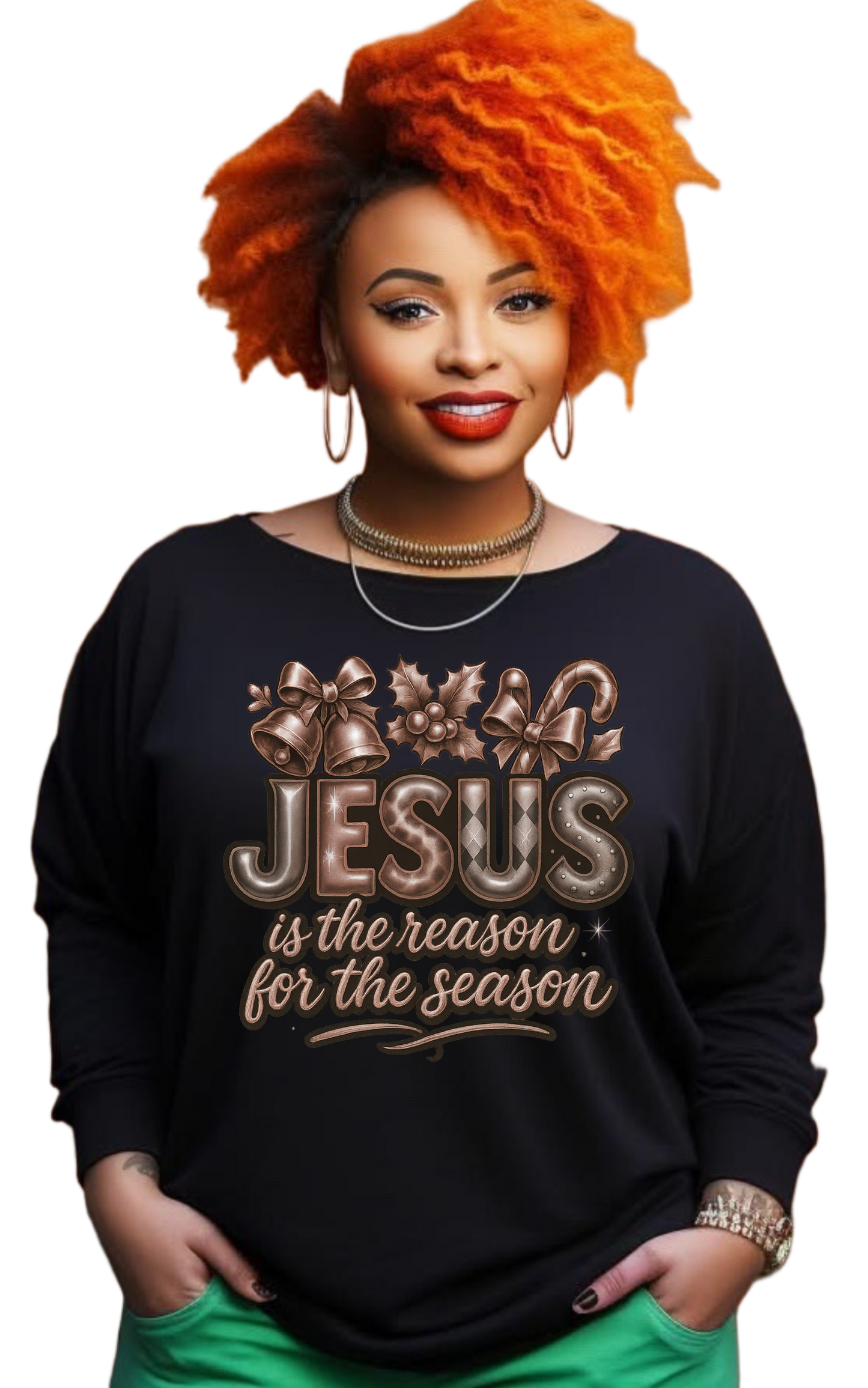 JESUS is the reason for the season long sleeve black shirts