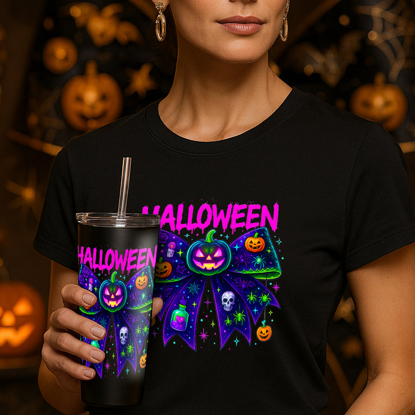 Halloween bowtie and pumpkin shirt