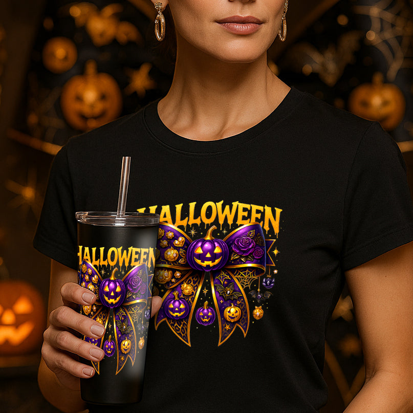 Halloween bowtie and pumpkin shirt