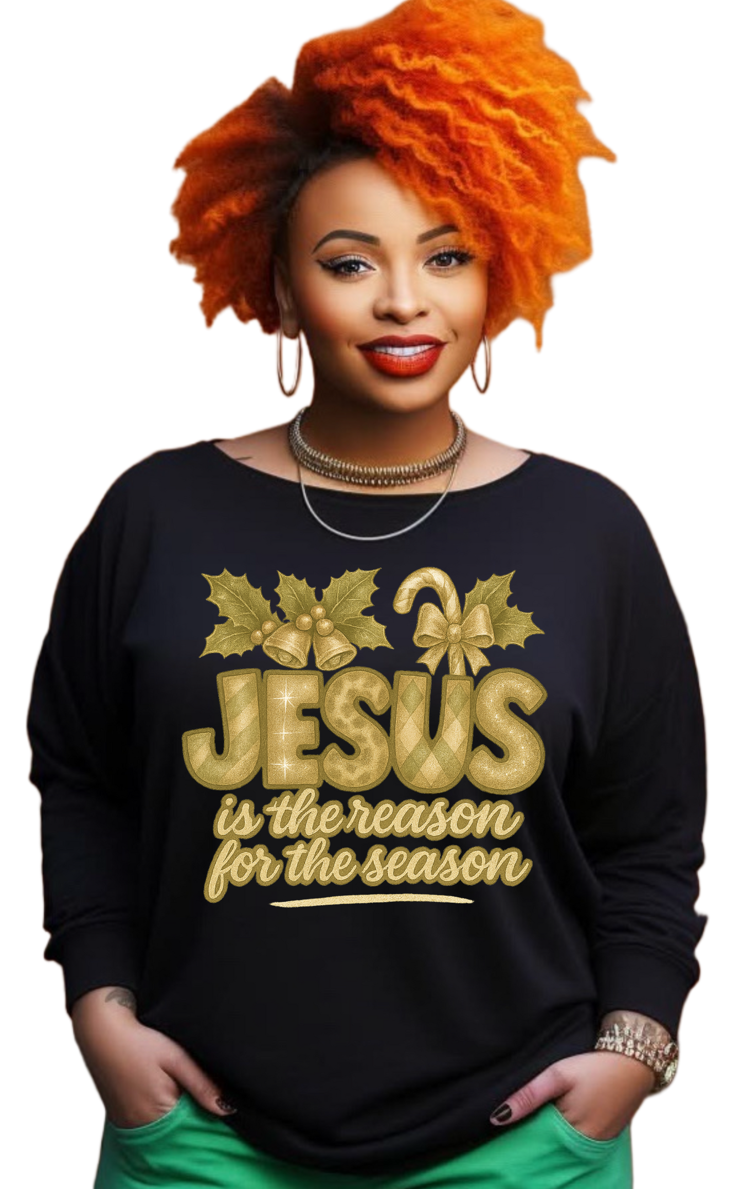 JESUS is the reason for the season long sleeve black shirts