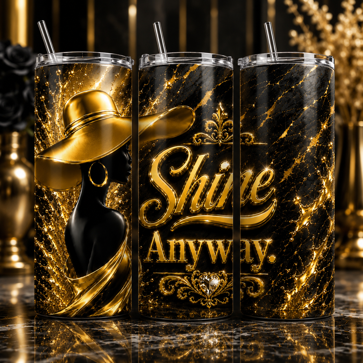 Luxury Affirmation 20 oz Skinny Tumbler – Inspirational Collection