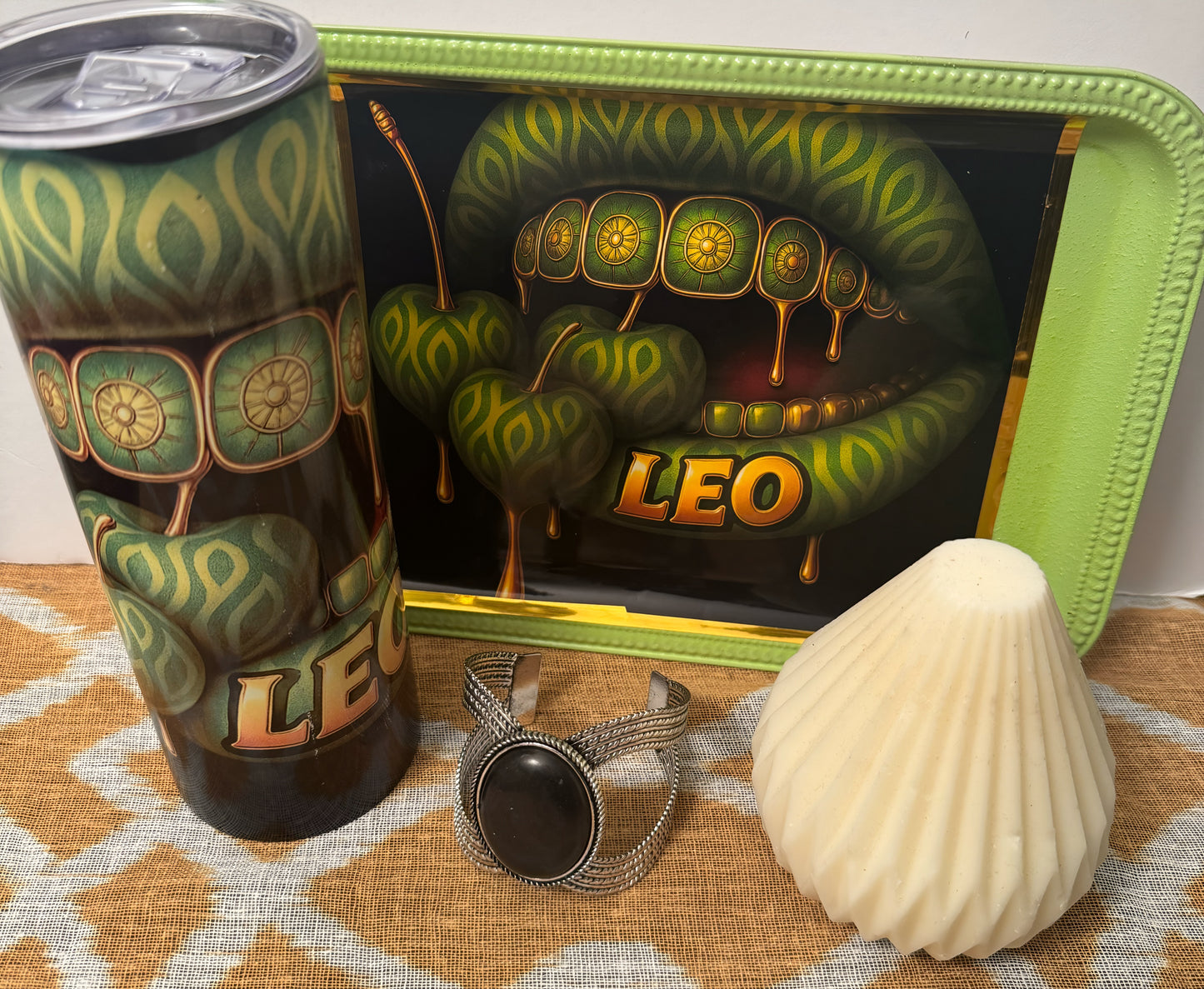 LEO Royal Drip 20oz Tumbler

Product Title:
LEO Royal Drip Tumbler – 20oz Double-Walled Stainless Steel

Product Description:
Channel fierce energy with this vibrant LEO Royal Drip Tumbler — a 20oz statement piece wrapped in a bold green an