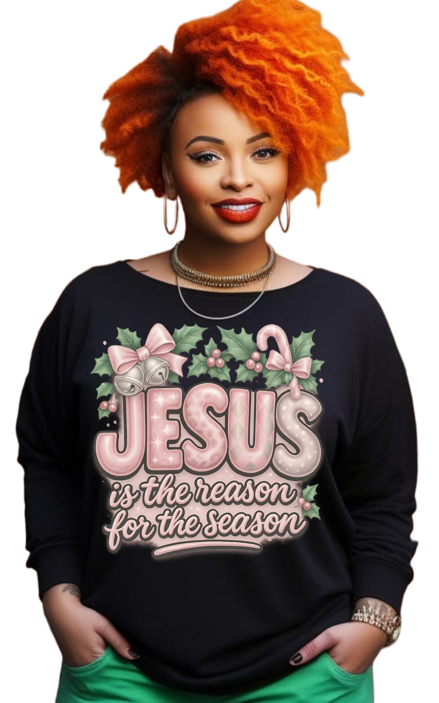 JESUS is the reason for the season long sleeve black shirts