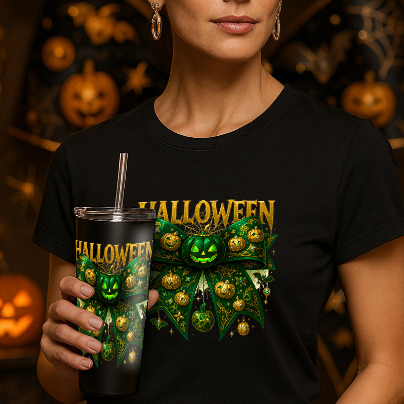Halloween bowtie and pumpkin shirt