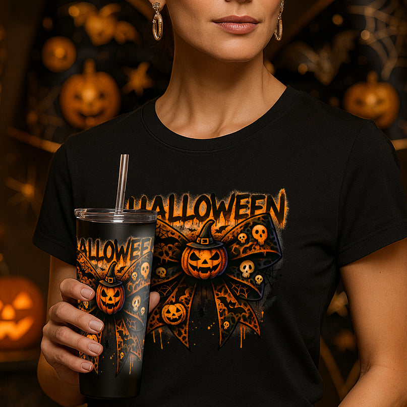 Halloween bowtie and pumpkin shirt