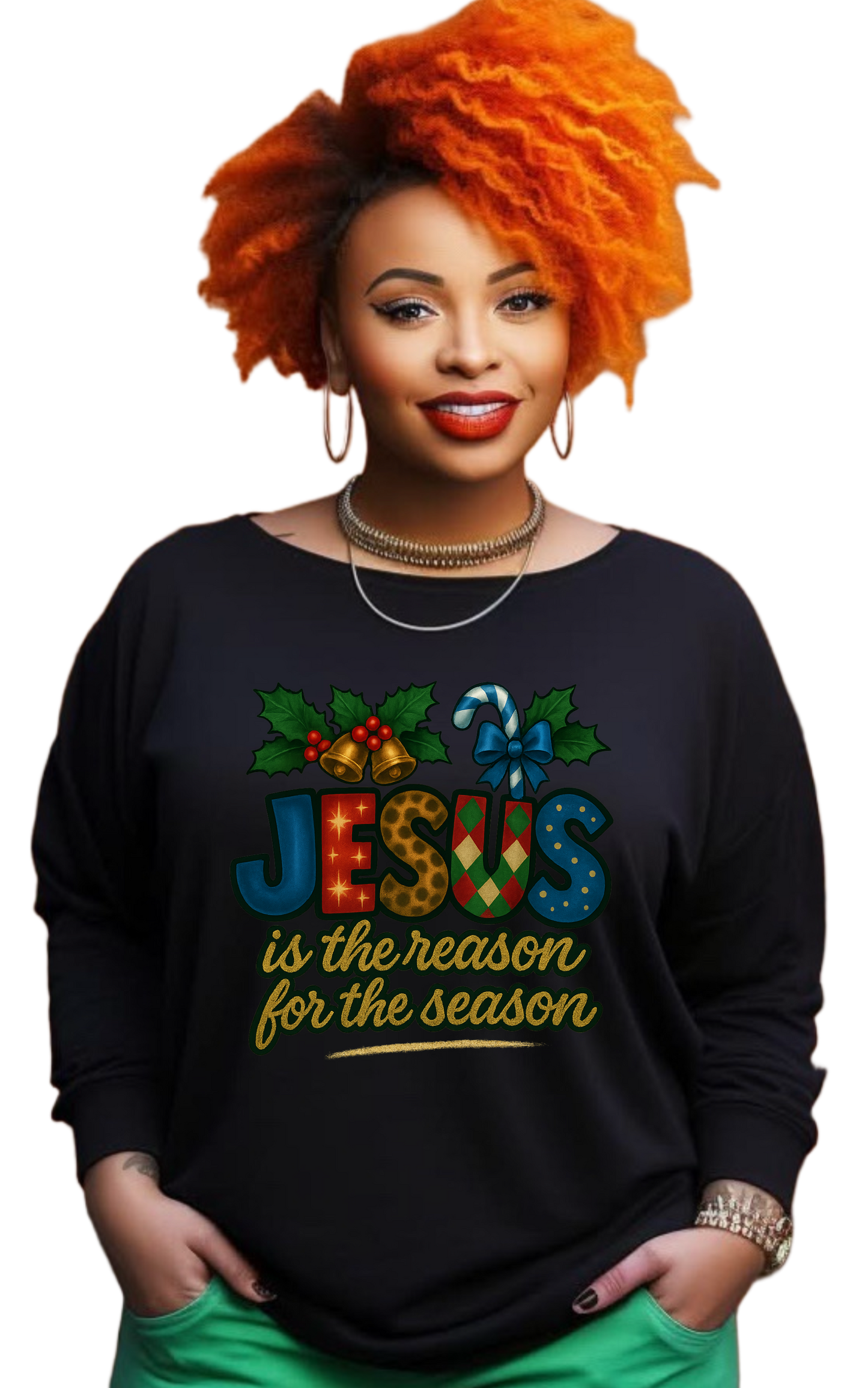 JESUS is the reason for the season long sleeve black shirts