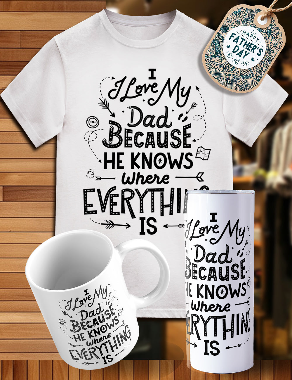 Father’s Day trio shirt, tumbler, cup