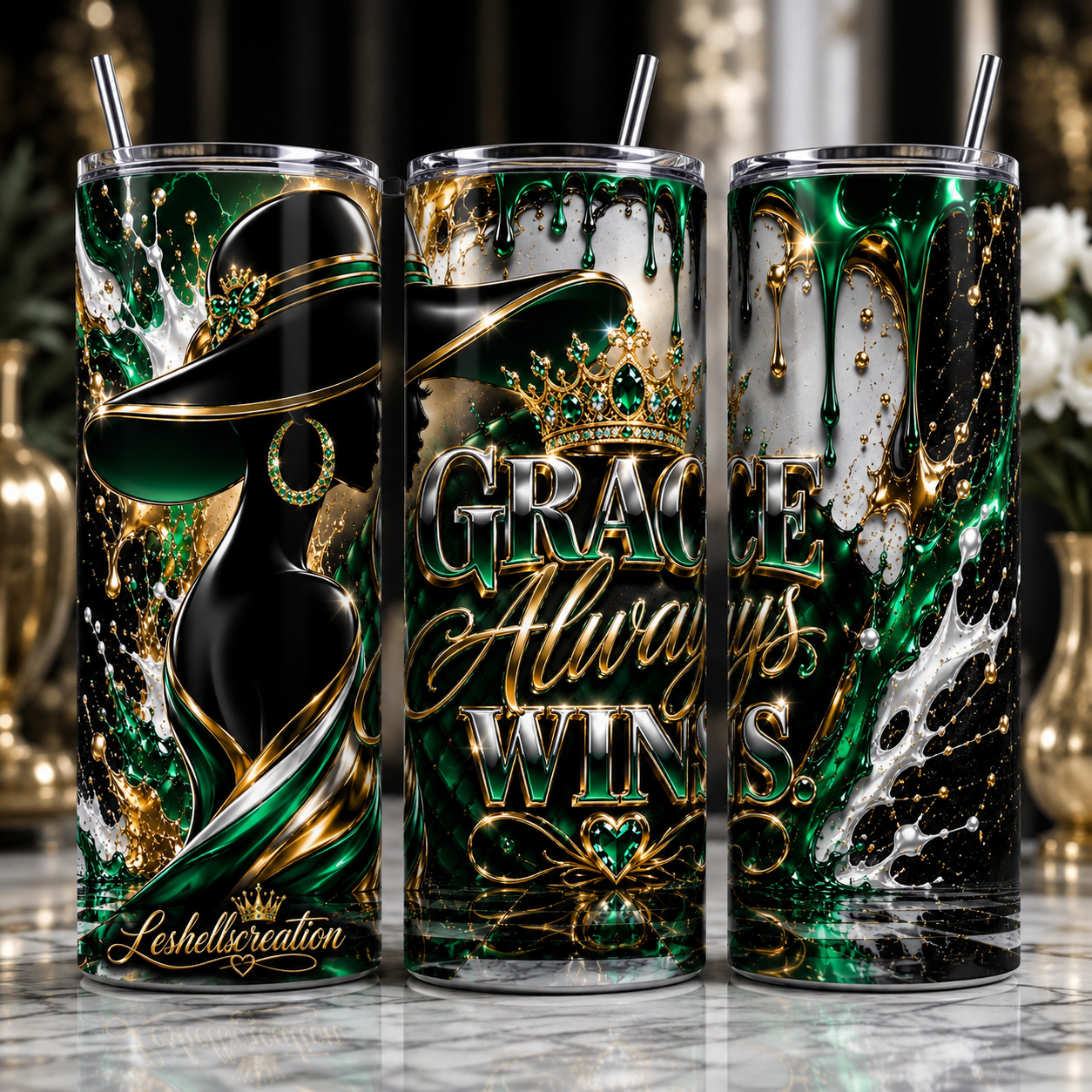 Luxury Affirmation 20 oz Skinny Tumbler – Inspirational Collection