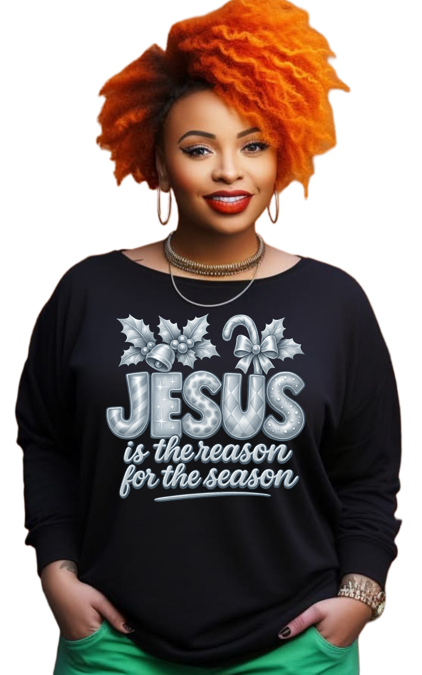 JESUS is the reason for the season long sleeve black shirts