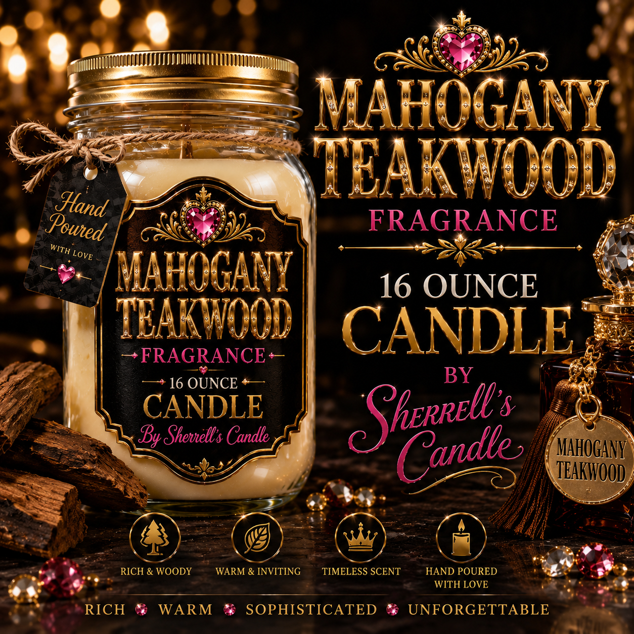Sherrell’s Candle™ 16 oz Luxury Mason Jar Candle