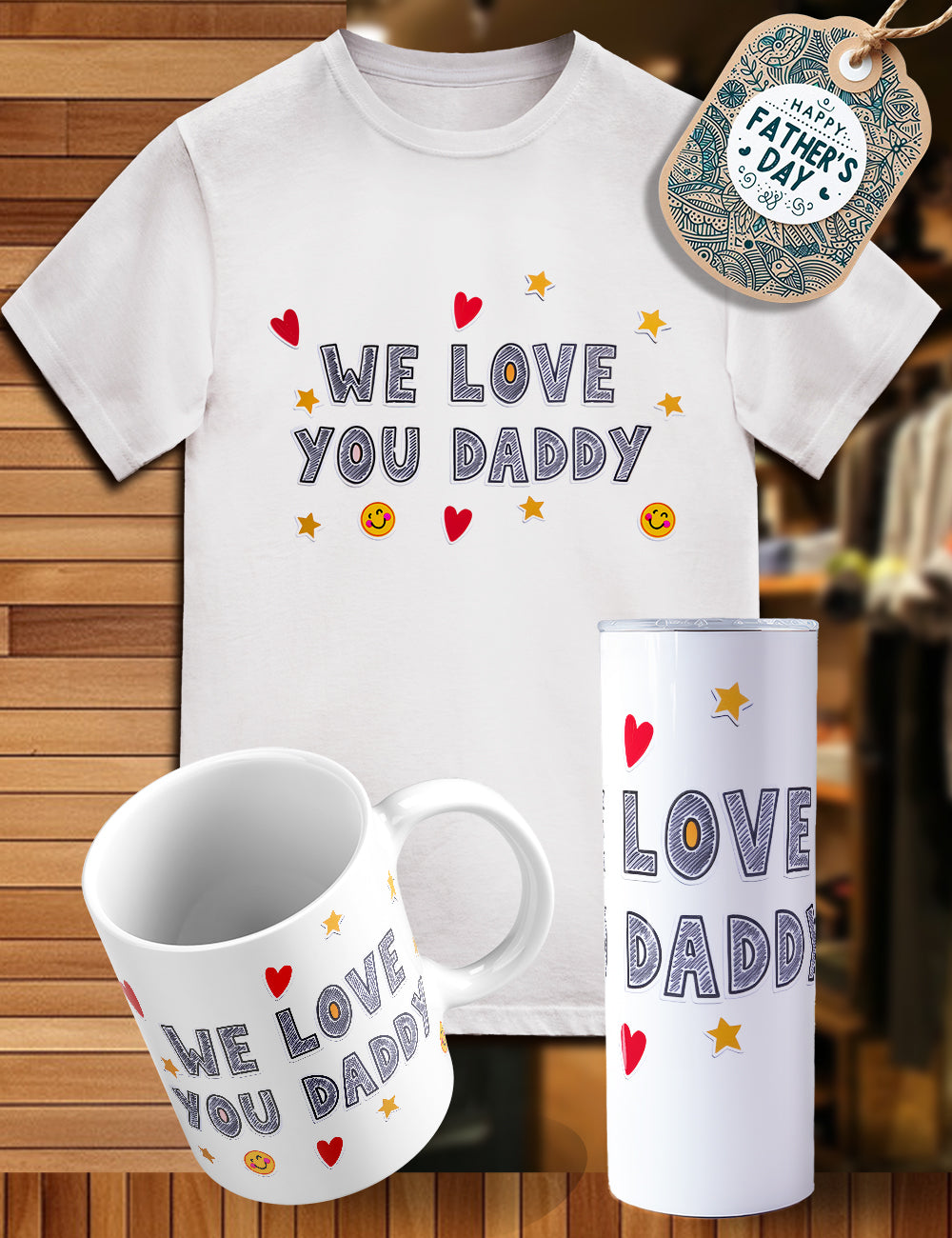 Father’s Day trio shirt, tumbler, cup