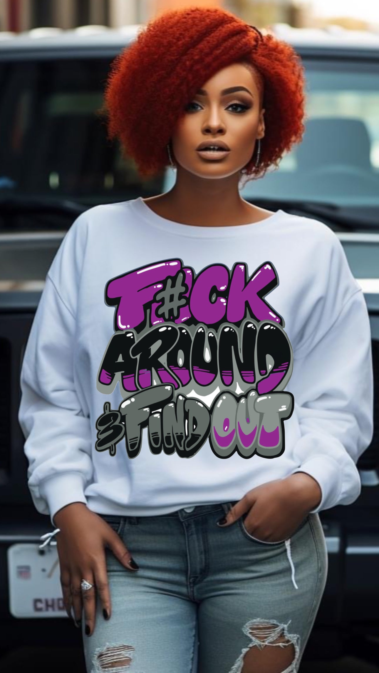 Fuck around and find out long sleeve sublimation on white