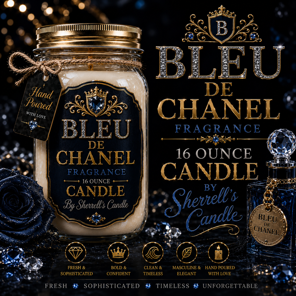 Sherrell’s Candle™ 16 oz Luxury Mason Jar Candle