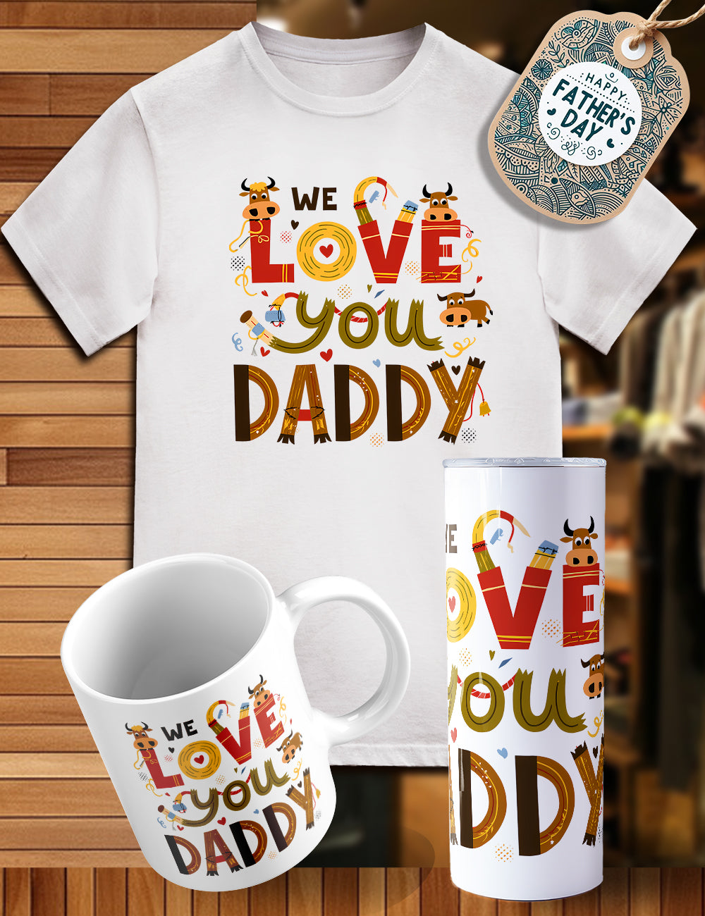 Father’s Day trio shirt, tumbler, cup