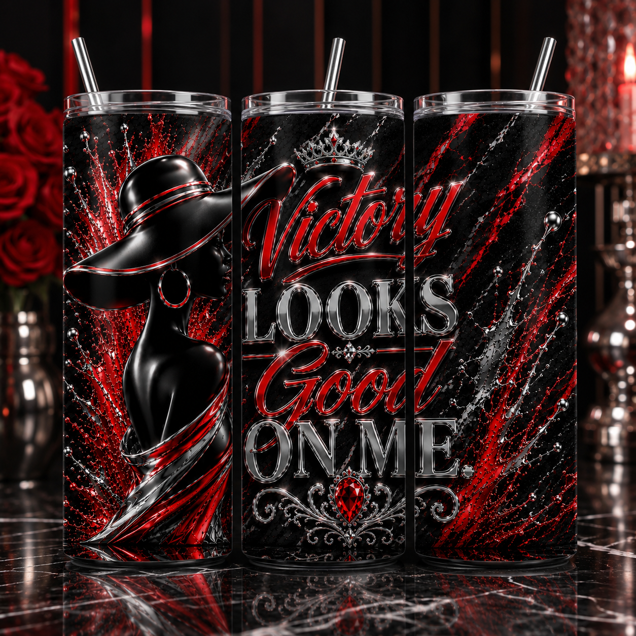 Luxury Affirmation 20 oz Skinny Tumbler – Inspirational Collection