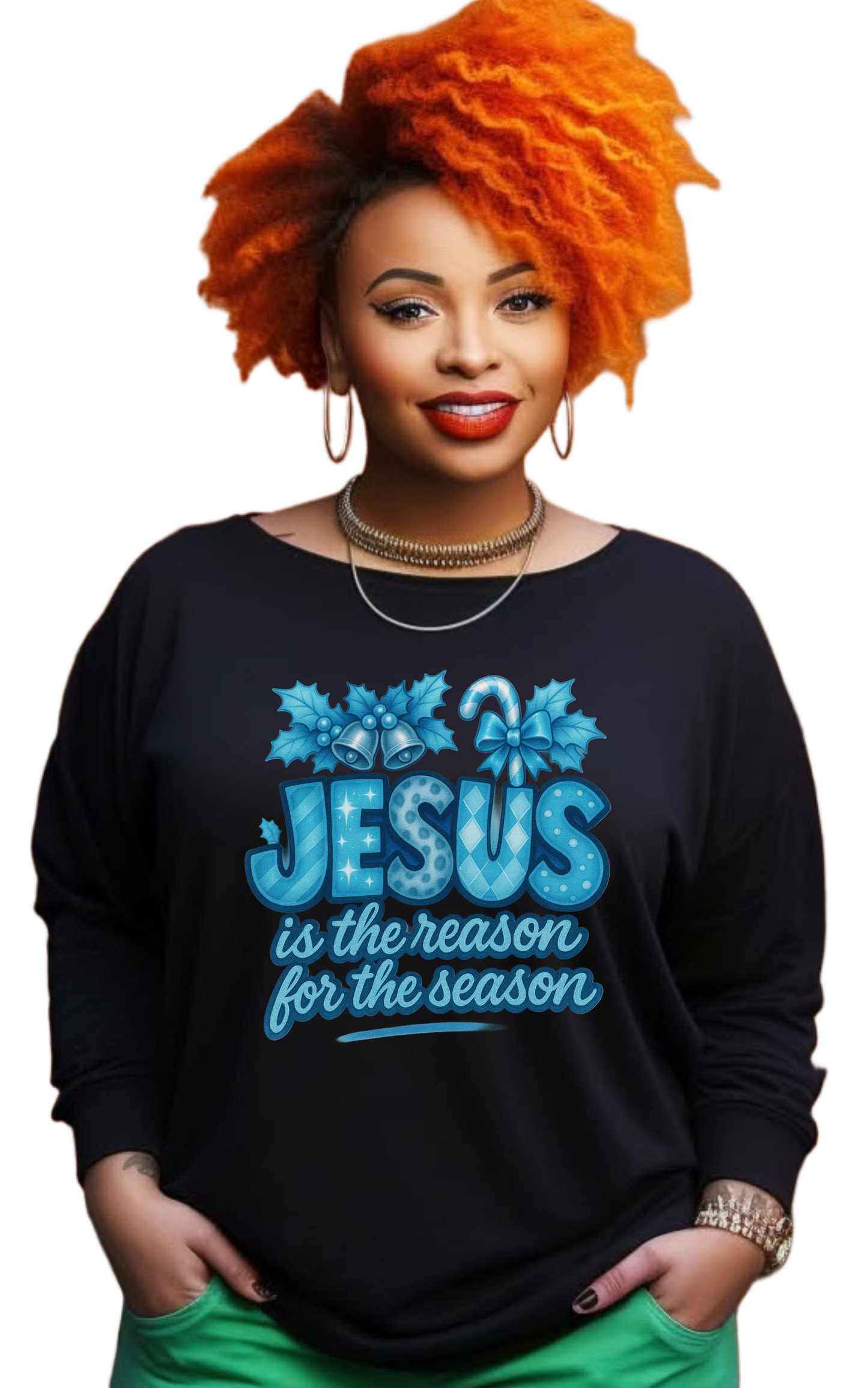 JESUS is the reason for the season long sleeve black shirts