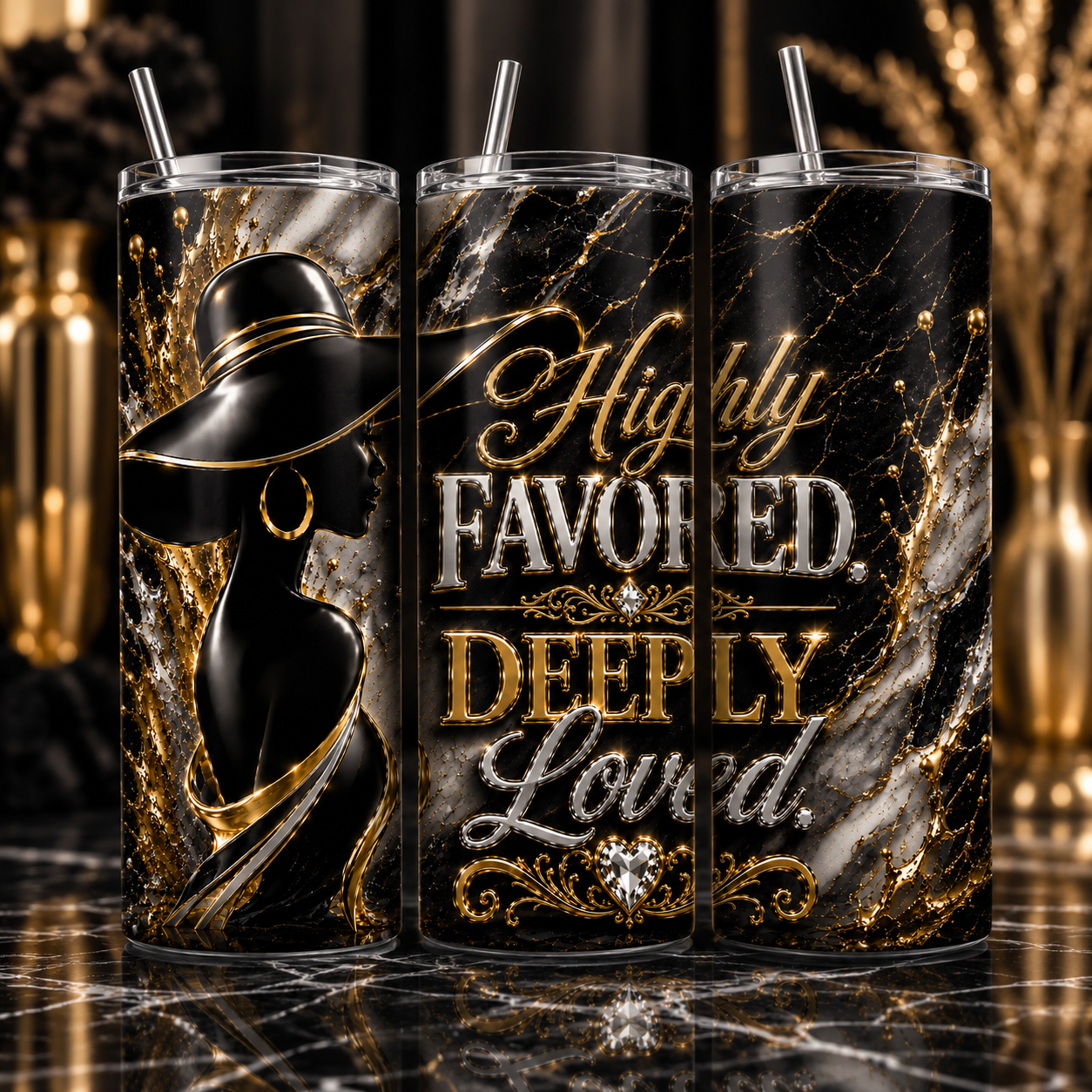Luxury Affirmation 20 oz Skinny Tumbler – Inspirational Collection