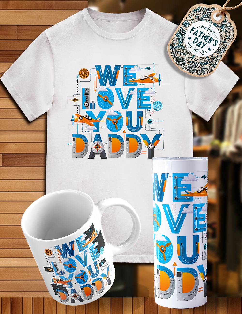 Father’s Day trio shirt, tumbler, cup