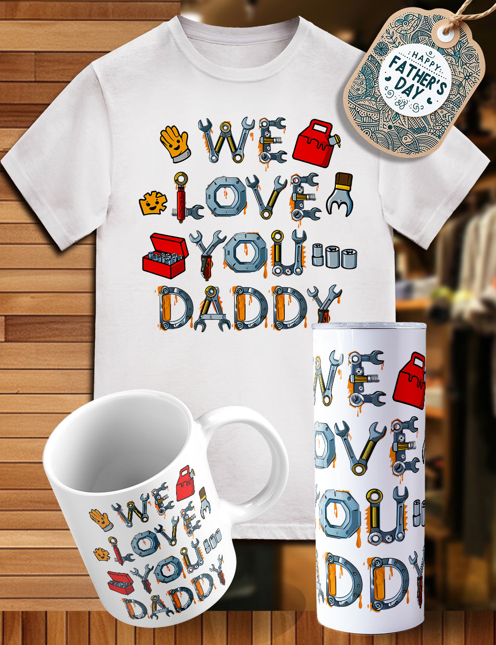Father’s Day trio shirt, tumbler, cup
