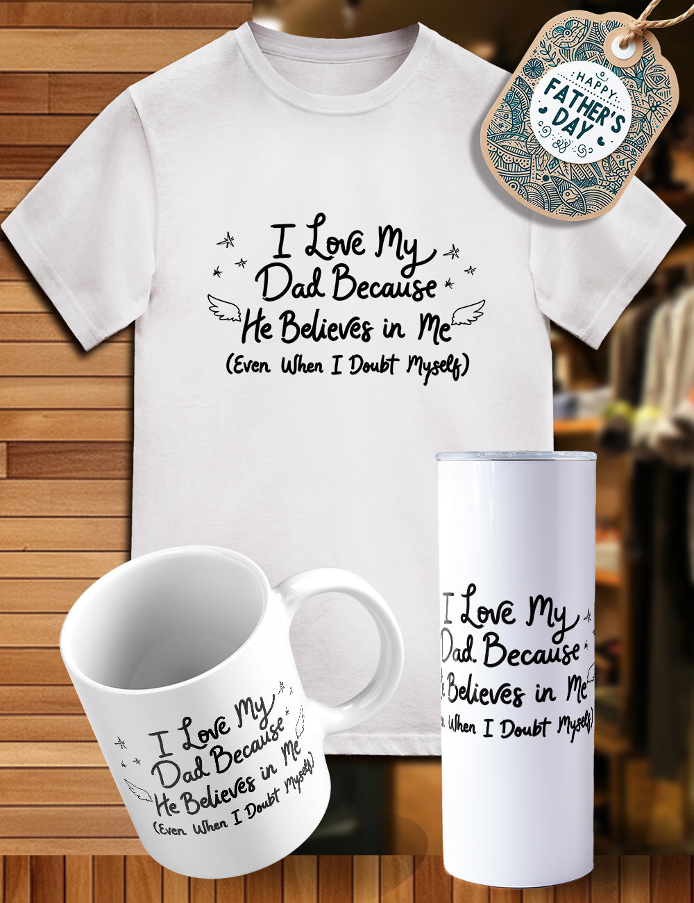 Father’s Day trio shirt, tumbler, cup