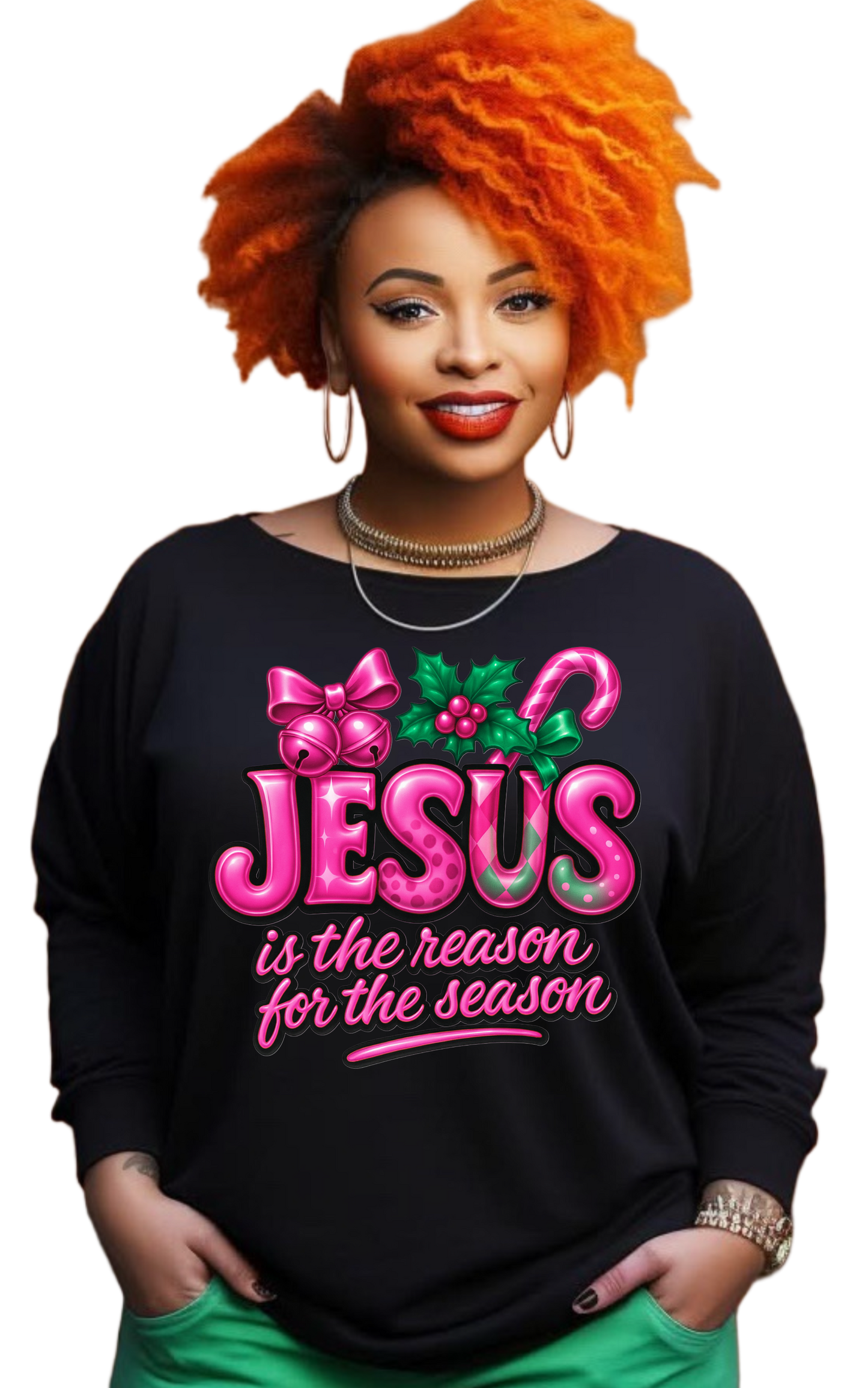 JESUS is the reason for the season long sleeve black shirts